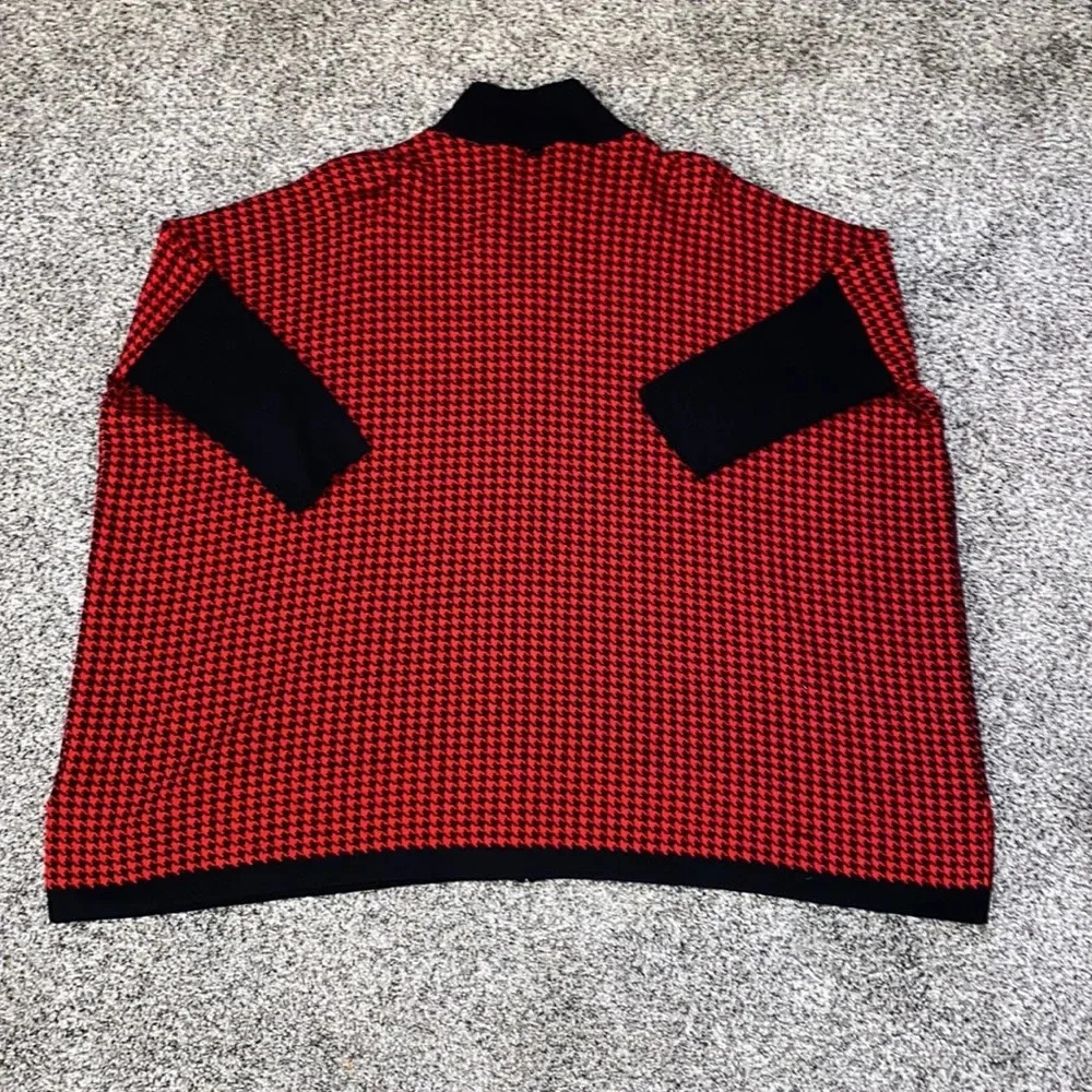 St John Sport Women's Wool Blend Dolman Sleeves Houndstooth Print Sweater - Picture 7 of 7